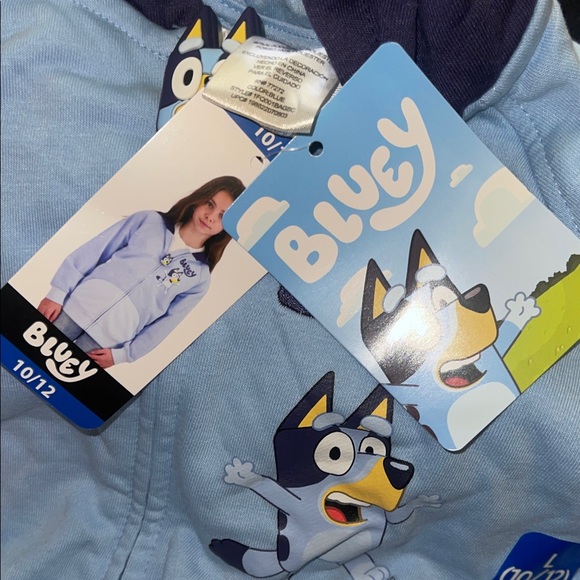 Bluey Kids Hoodie with Ears - Light Blue and Purple - Picture 2 of 7